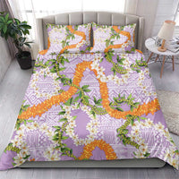 Aloha Festive Hawaii Bedding Set Mokihana - Maile and Ilima on Lilac - Polynesian Pride