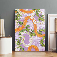 Aloha Festive Hawaii Canvas Wall Art Mokihana - Maile and Ilima on Lilac - Polynesian Pride