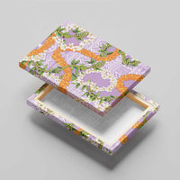 Aloha Festive Hawaii Canvas Wall Art Mokihana - Maile and Ilima on Lilac - Polynesian Pride