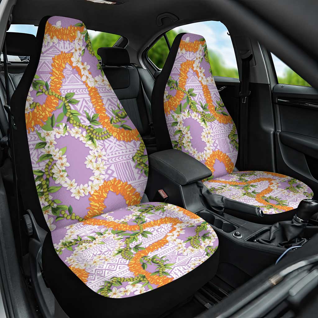 Aloha Festive Hawaii Car Seat Cover Mokihana - Maile and Ilima on Lilac - Polynesian Pride