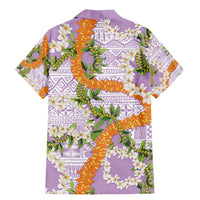 Aloha Festive Hawaii Family Matching Mermaid Dress and Hawaiian Shirt Mokihana - Maile and Ilima on Lilac - Polynesian Pride