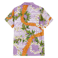 Aloha Festive Hawaii Family Matching Short Sleeve Bodycon Dress and Hawaiian Shirt Mokihana - Maile and Ilima on Lilac - Polynesian Pride