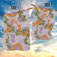 Aloha Festive Hawaii Garden Flag Mokihana - Maile and Ilima on Lilac - Polynesian Pride