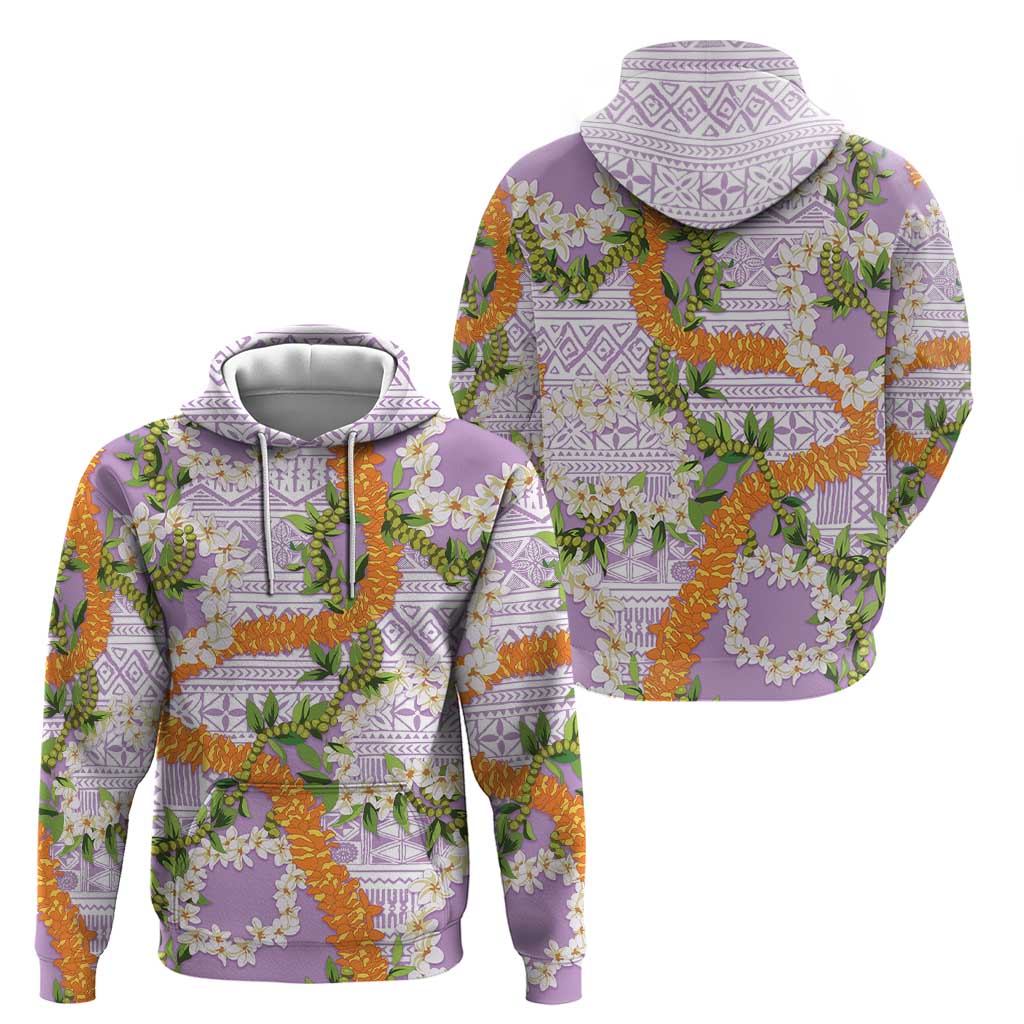 Aloha Festive Hawaii Hoodie Mokihana - Maile and Ilima on Lilac - Polynesian Pride