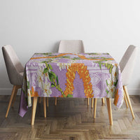 Aloha Festive Hawaii Tablecloth Mokihana - Maile and Ilima on Lilac - Polynesian Pride