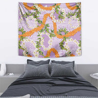 Aloha Festive Hawaii Tapestry Mokihana - Maile and Ilima on Lilac - Polynesian Pride