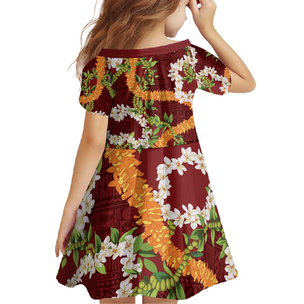 Aloha Festive Hawaii Family Matching Off Shoulder Maxi Dress and Hawaiian Shirt Mokihana - Maile and Ilima on Crimson - Polynesian Pride