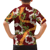 Aloha Festive Hawaii Hawaiian Shirt Mokihana - Maile and Ilima on Crimson - Polynesian Pride