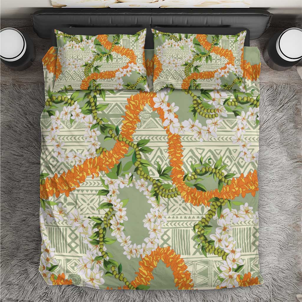 Aloha Festive Hawaii Bedding Set Mokihana - Maile Leis in Muted Summer - Polynesian Pride