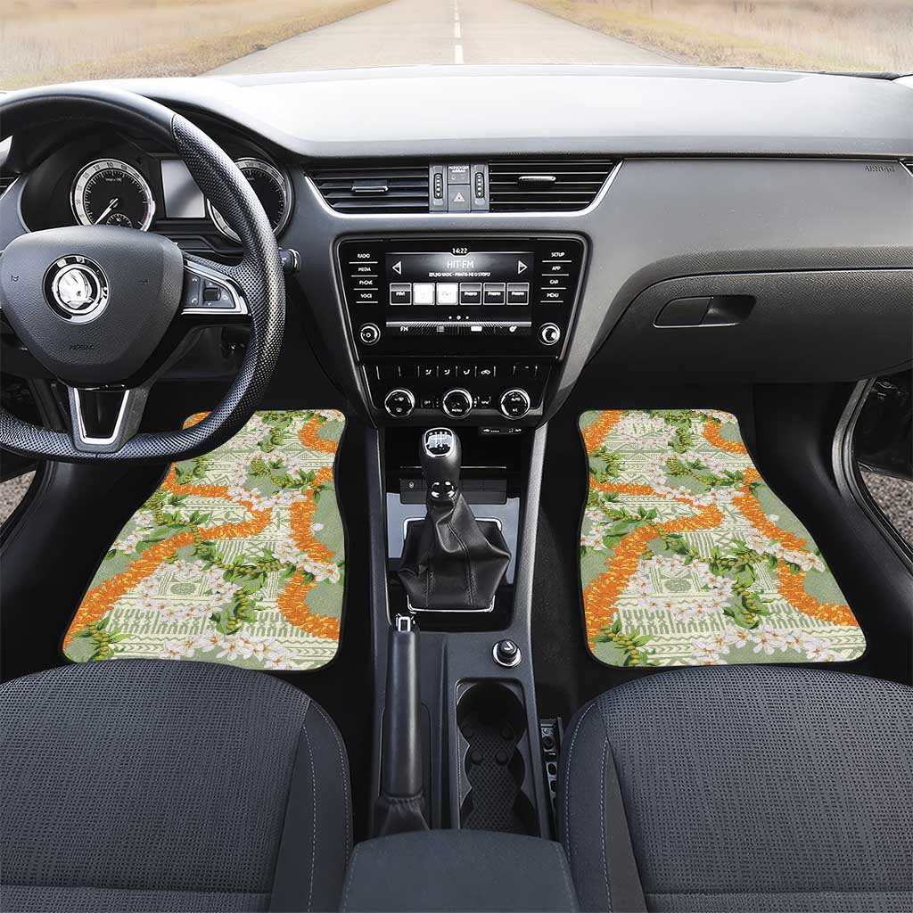 Aloha Festive Hawaii Car Mats Mokihana - Maile Leis in Muted Summer - Polynesian Pride