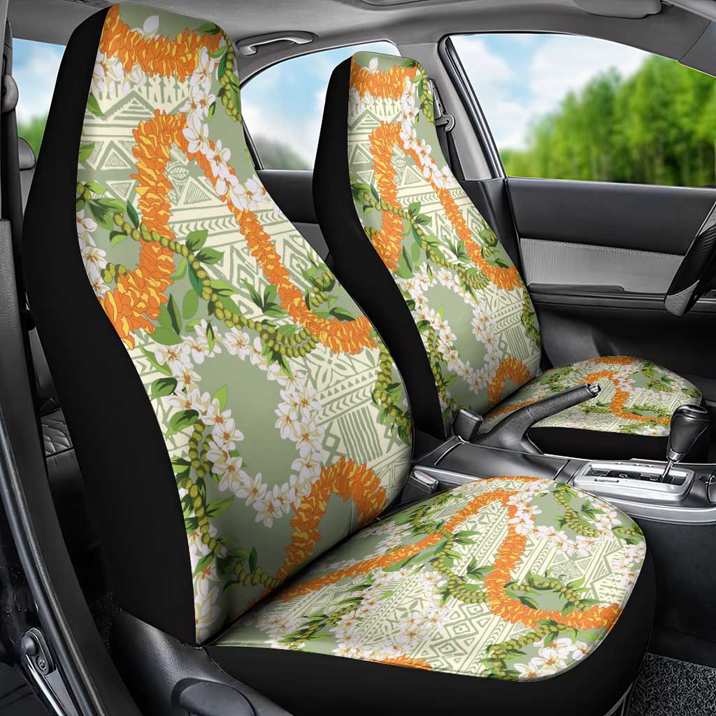 Aloha Festive Hawaii Car Seat Cover Mokihana - Maile Leis in Muted Summer - Polynesian Pride