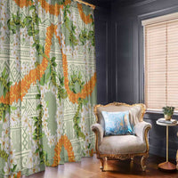Aloha Festive Hawaii Window Curtain Mokihana - Maile Leis in Muted Summer - Polynesian Pride