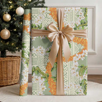 Aloha Festive Hawaii Wrapping Paper Mokihana - Maile Leis in Muted Summer