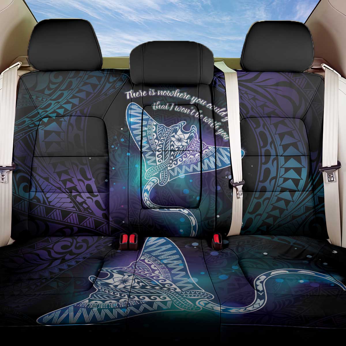 Polynesian Tala Manta Ray Back Car Seat Cover Nowhere You Could Go That I Won't Be With You - Polynesian Pride