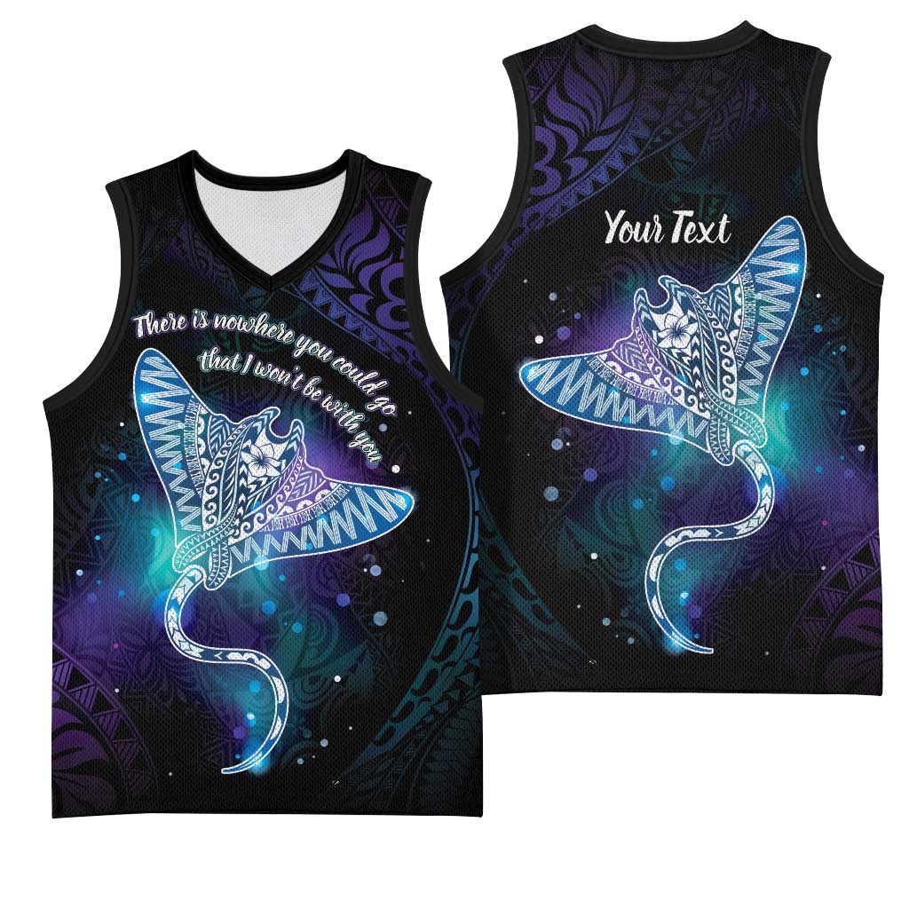 Polynesian Tala Manta Ray Basketball Jersey Nowhere You Could Go That I Won't Be With You - Polynesian Pride