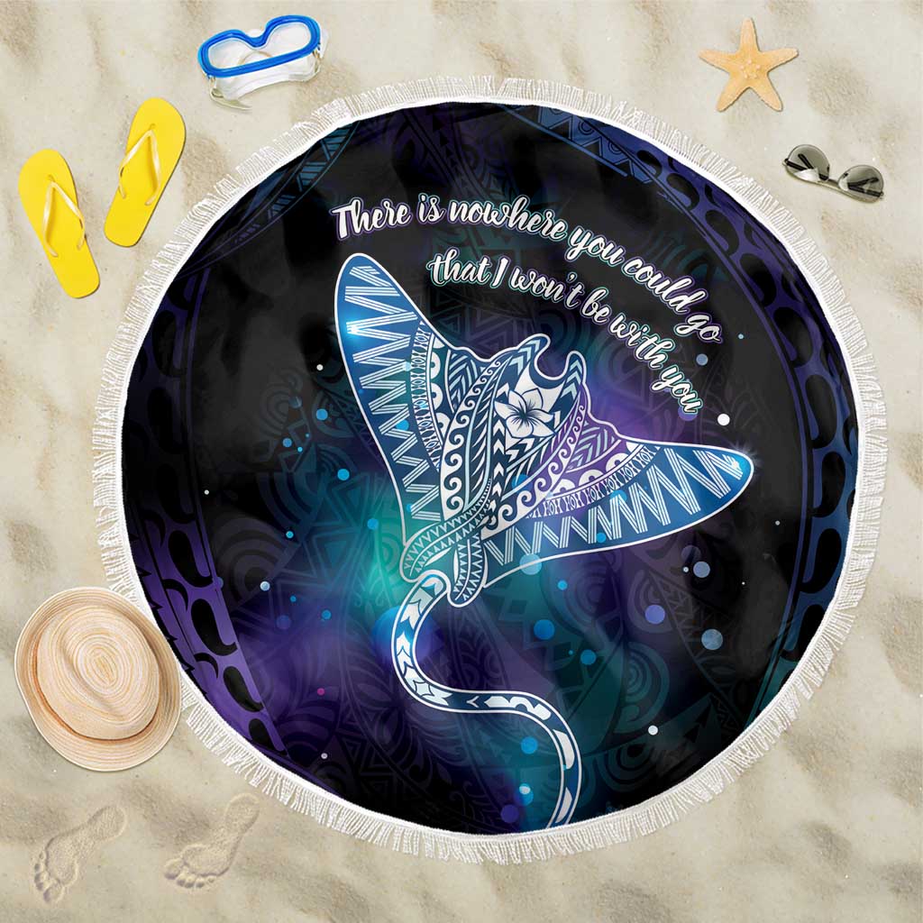 Polynesian Tala Manta Ray Beach Blanket Nowhere You Could Go That I Won't Be With You - Polynesian Pride