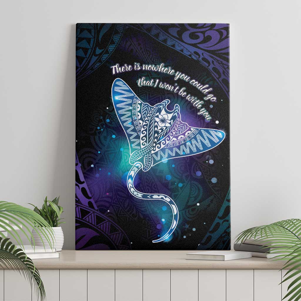 Polynesian Tala Manta Ray Canvas Wall Art Nowhere You Could Go That I Won't Be With You - Polynesian Pride