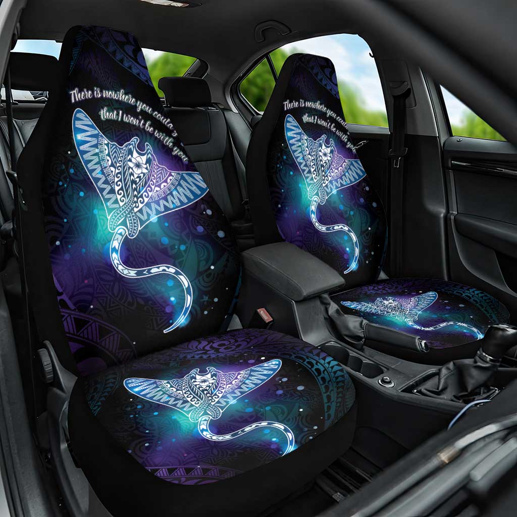 Polynesian Tala Manta Ray Car Seat Cover Nowhere You Could Go That I Won't Be With You - Polynesian Pride