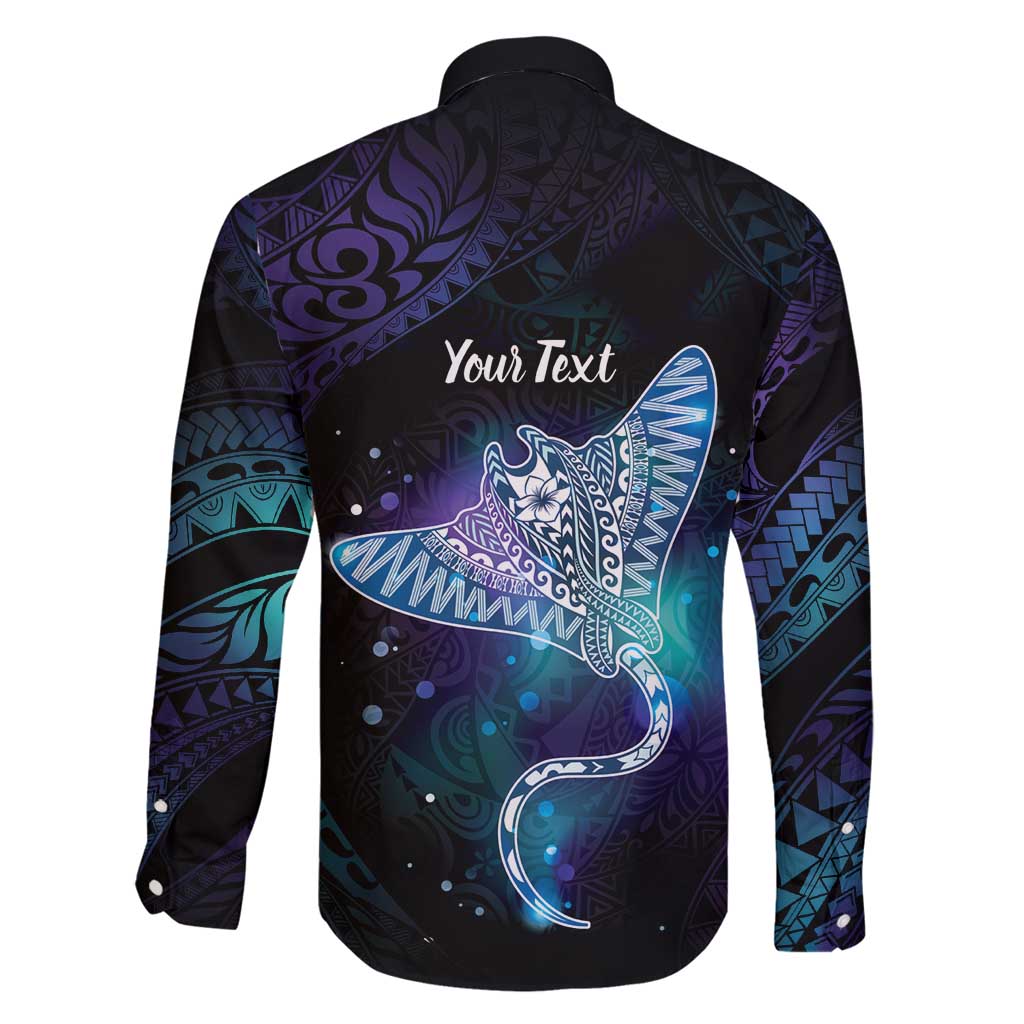 Polynesian Tala Manta Ray Family Matching Long Sleeve Bodycon Dress and Hawaiian Shirt Nowhere You Could Go That I Won't Be With You LT7 - Polynesian Pride