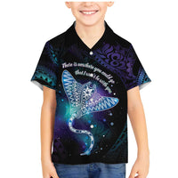 Polynesian Tala Manta Ray Family Matching Mermaid Dress and Hawaiian Shirt Nowhere You Could Go That I Won't Be With You LT7 Son's Shirt Purple Teal - Polynesian Pride