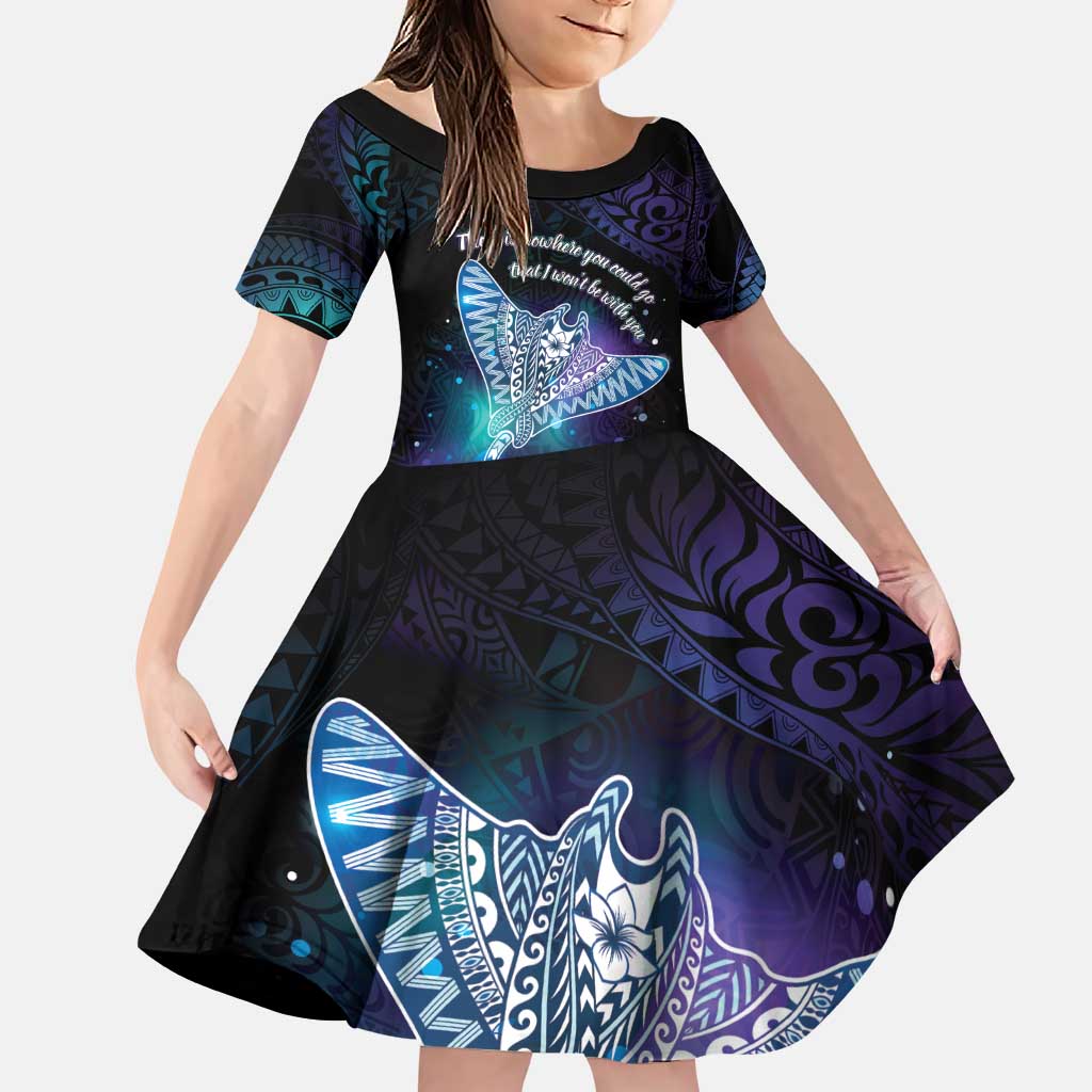 Polynesian Tala Manta Ray Family Matching Puletasi and Hawaiian Shirt Nowhere You Could Go That I Won't Be With You - Polynesian Pride