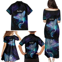 Polynesian Tala Manta Ray Family Matching Puletasi and Hawaiian Shirt Nowhere You Could Go That I Won't Be With You - Polynesian Pride