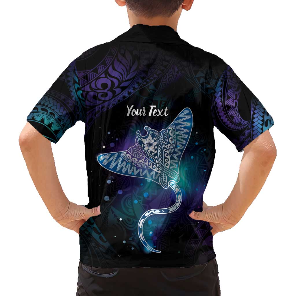 Polynesian Tala Manta Ray Family Matching Short Sleeve Bodycon Dress and Hawaiian Shirt Nowhere You Could Go That I Won't Be With You LT7 - Polynesian Pride