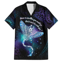 Polynesian Tala Manta Ray Family Matching Summer Maxi Dress and Hawaiian Shirt Nowhere You Could Go That I Won't Be With You LT7 Dad's Shirt - Short Sleeve Purple Teal - Polynesian Pride