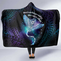 Polynesian Tala Manta Ray Hooded Blanket Nowhere You Could Go That I Won't Be With You - Polynesian Pride