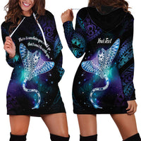 Polynesian Tala Manta Ray Hoodie Dress Nowhere You Could Go That I Won't Be With You LT7 - Polynesian Pride