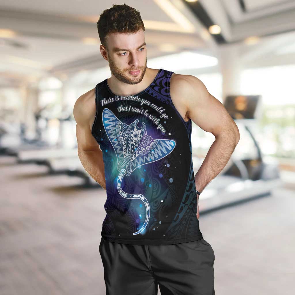 Polynesian Tala Manta Ray Men Tank Top Nowhere You Could Go That I Won't Be With You - Polynesian Pride