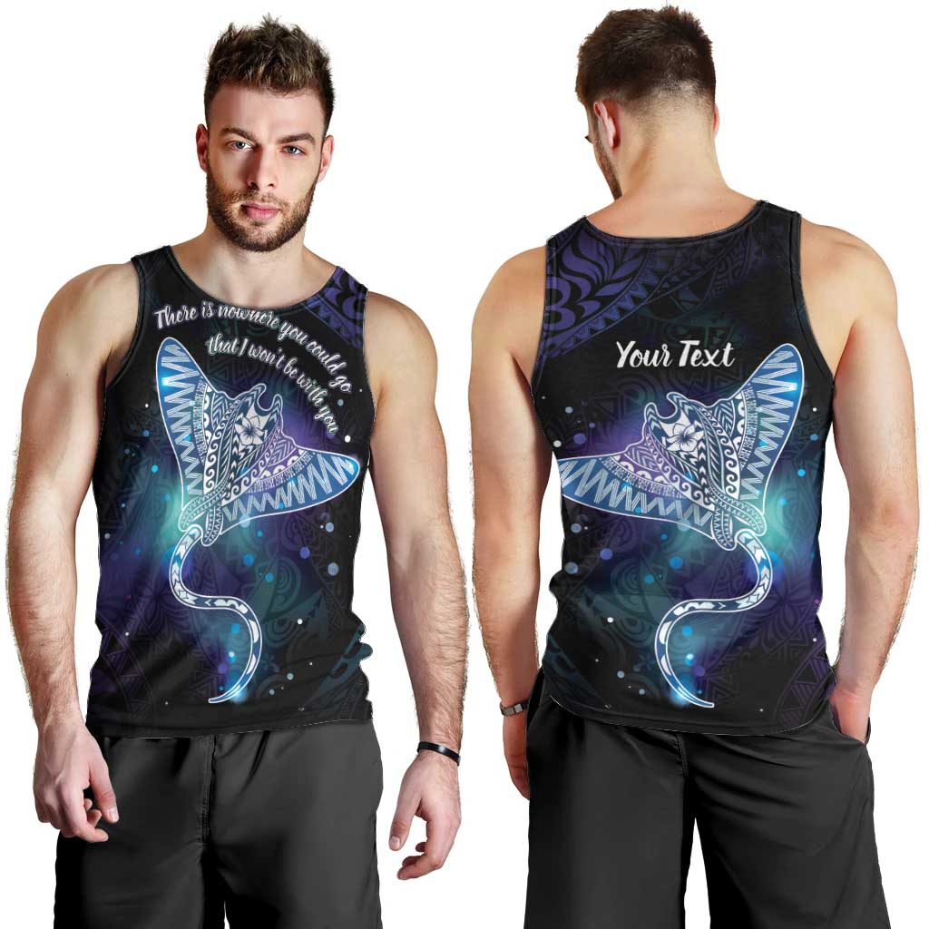 Polynesian Tala Manta Ray Men Tank Top Nowhere You Could Go That I Won't Be With You - Polynesian Pride