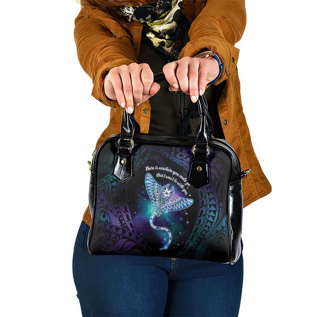 Polynesian Tala Manta Ray Shoulder Handbag Nowhere You Could Go That I Won't Be With You - Polynesian Pride
