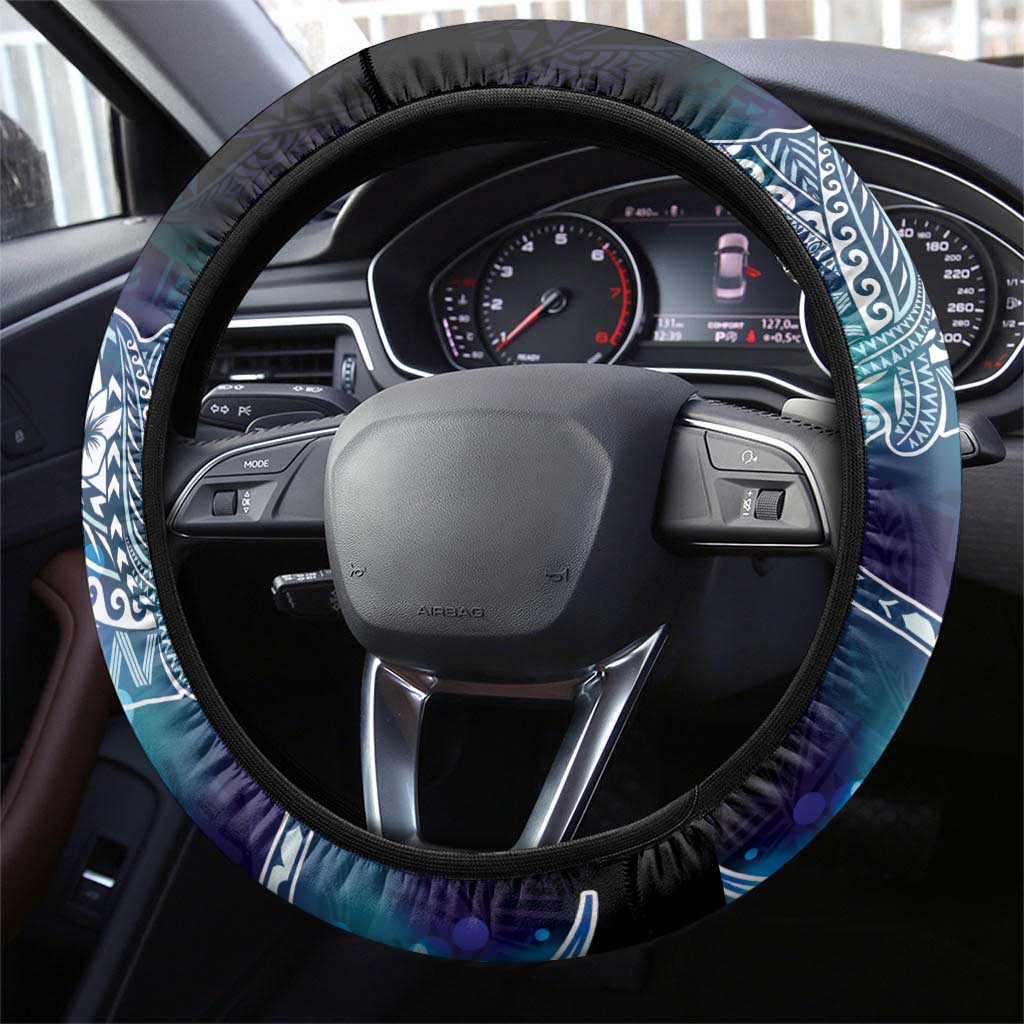 Polynesian Tala Manta Ray Steering Wheel Cover Nowhere You Could Go That I Won't Be With You - Polynesian Pride