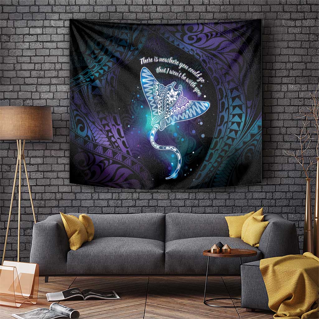 Polynesian Tala Manta Ray Tapestry Nowhere You Could Go That I Won't Be With You - Polynesian Pride