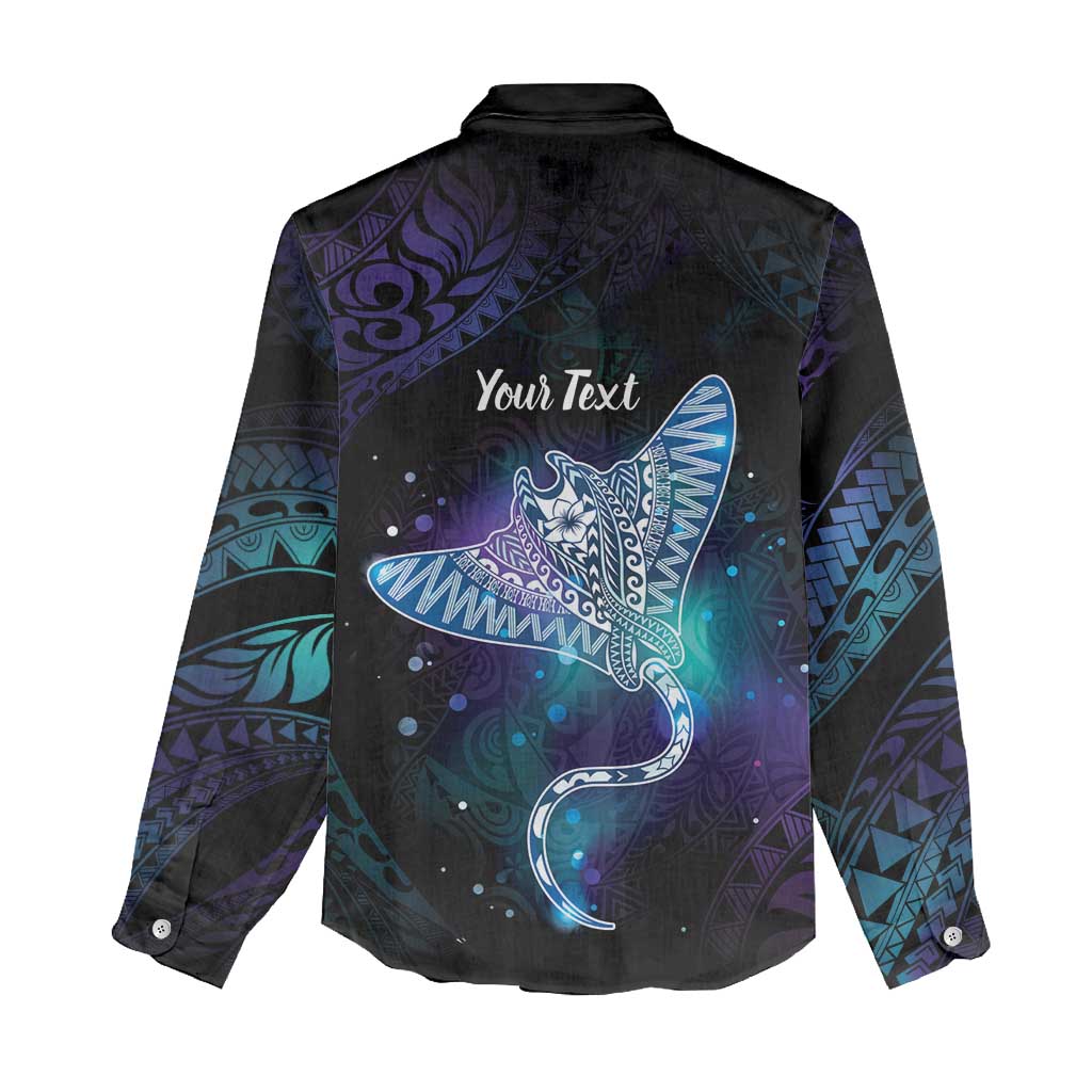 Polynesian Tala Manta Ray Women Casual Shirt Nowhere You Could Go That I Won't Be With You - Polynesian Pride