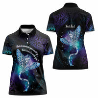 Polynesian Tala Manta Ray Women Polo Shirt Nowhere You Could Go That I Won't Be With You - Polynesian Pride