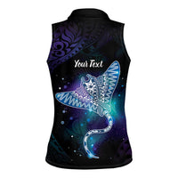 Polynesian Tala Manta Ray Women Sleeveless Polo Shirt Nowhere You Could Go That I Won't Be With You LT7 - Polynesian Pride
