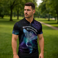 Polynesian Tala Manta Ray Zipper Polo Shirt Nowhere You Could Go That I Won't Be With You - Polynesian Pride