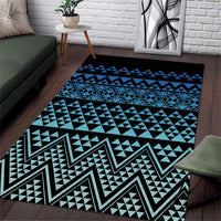 Maori Niho Taniwha Te Wheiao Area Rug Moana Blue LT7 Blue - Polynesian Pride