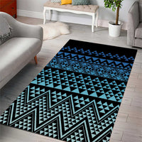 Maori Niho Taniwha Te Wheiao Area Rug Moana Blue LT7 - Polynesian Pride