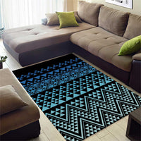 Maori Niho Taniwha Te Wheiao Area Rug Moana Blue LT7 - Polynesian Pride