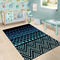 Maori Niho Taniwha Te Wheiao Area Rug Moana Blue LT7 - Polynesian Pride