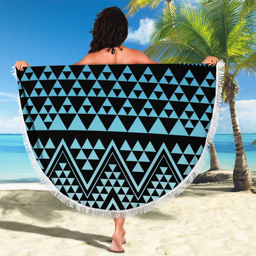Maori Niho Taniwha Te Wheiao Beach Blanket Moana Blue - Polynesian Pride