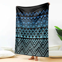 Maori Niho Taniwha Te Wheiao Blanket Moana Blue - Polynesian Pride