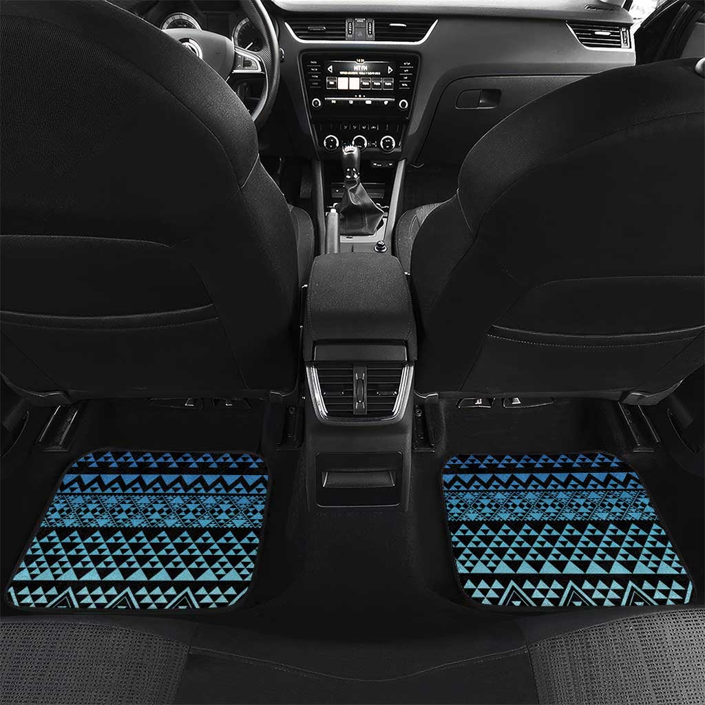 Maori Niho Taniwha Te Wheiao Car Mats Moana Blue LT7 Set 2pcs - Back Blue - Polynesian Pride