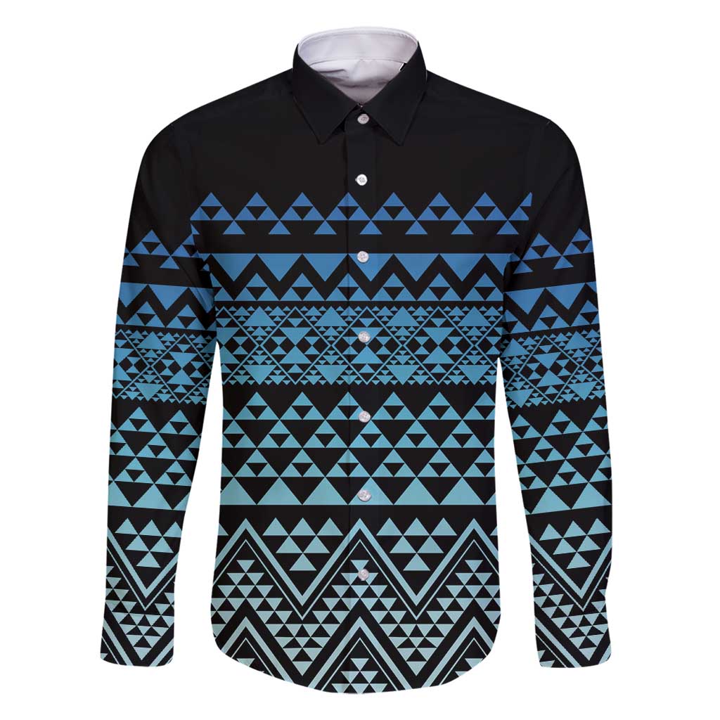 Maori Niho Taniwha Te Wheiao Family Matching Off Shoulder Short Dress and Hawaiian Shirt Moana Blue - Polynesian Pride