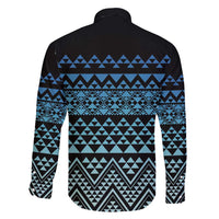 Maori Niho Taniwha Te Wheiao Family Matching Short Sleeve Bodycon Dress and Hawaiian Shirt Moana Blue - Polynesian Pride