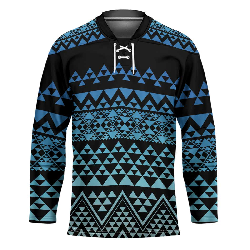 Maori Niho Taniwha Te Wheiao Hockey Jersey Moana Blue LT7 Unisex Blue - Polynesian Pride