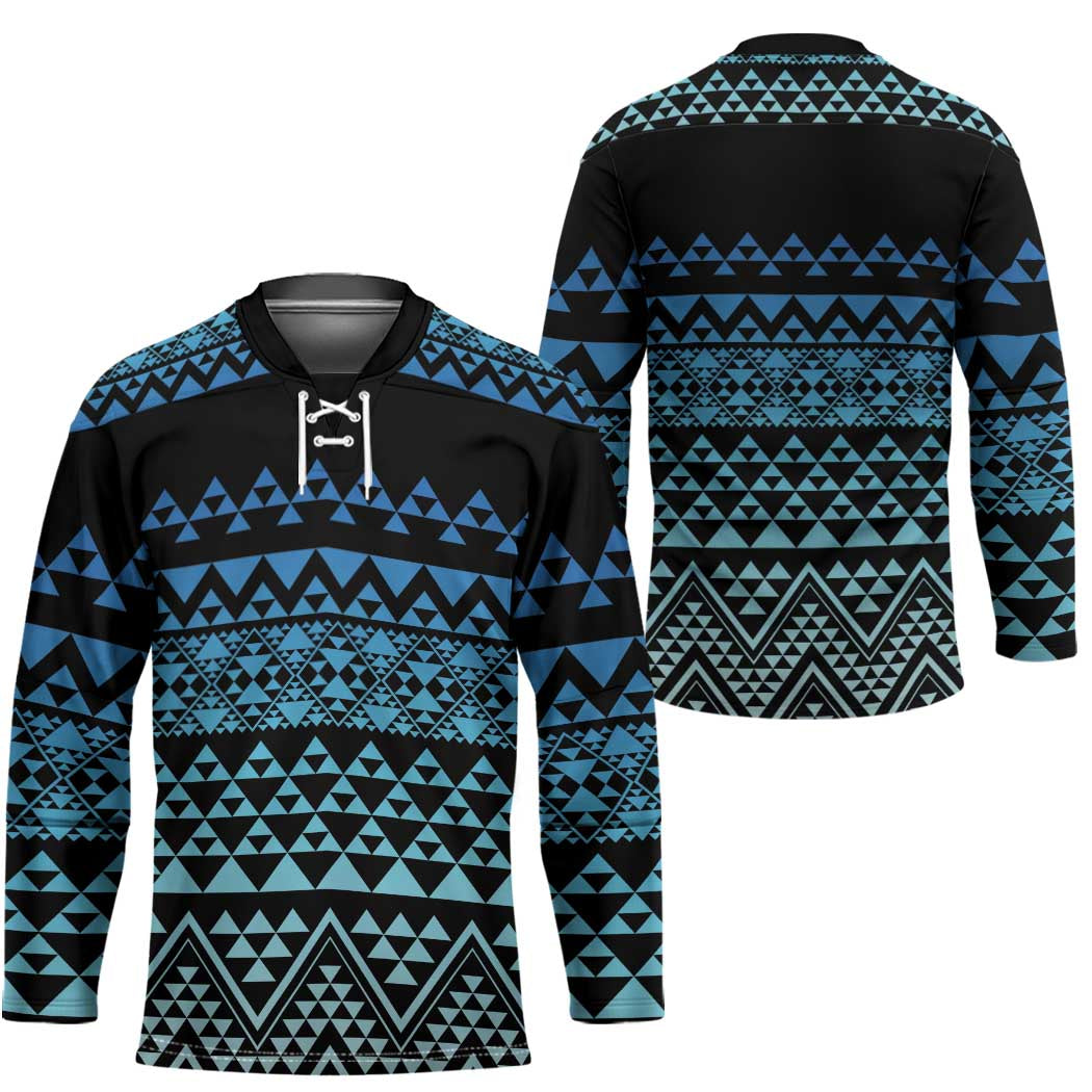 Maori Niho Taniwha Te Wheiao Hockey Jersey Moana Blue LT7 - Polynesian Pride